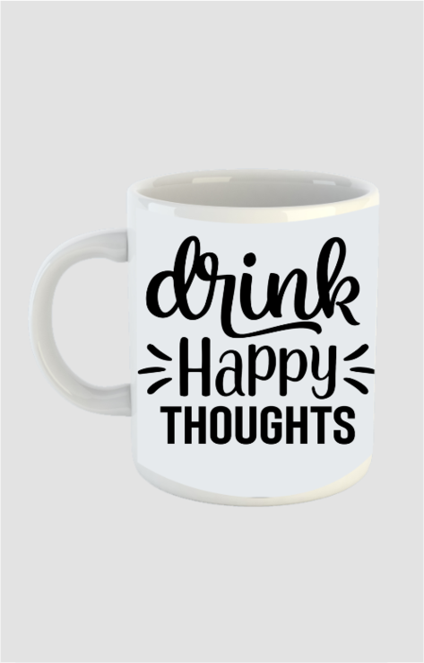 Coffee Mug happy drink thoughts qikink