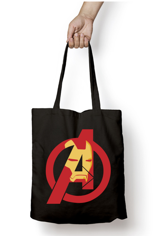 Unisex Tote Bag Zipper Black Standard Avengers qikink