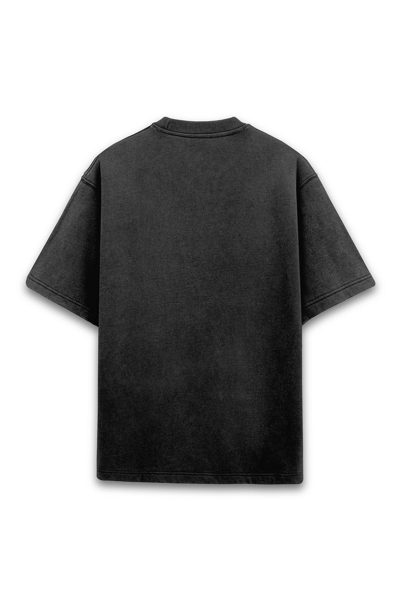 Unisex Acid Wash Oversized Classic T-shirt Black Slum Stitch