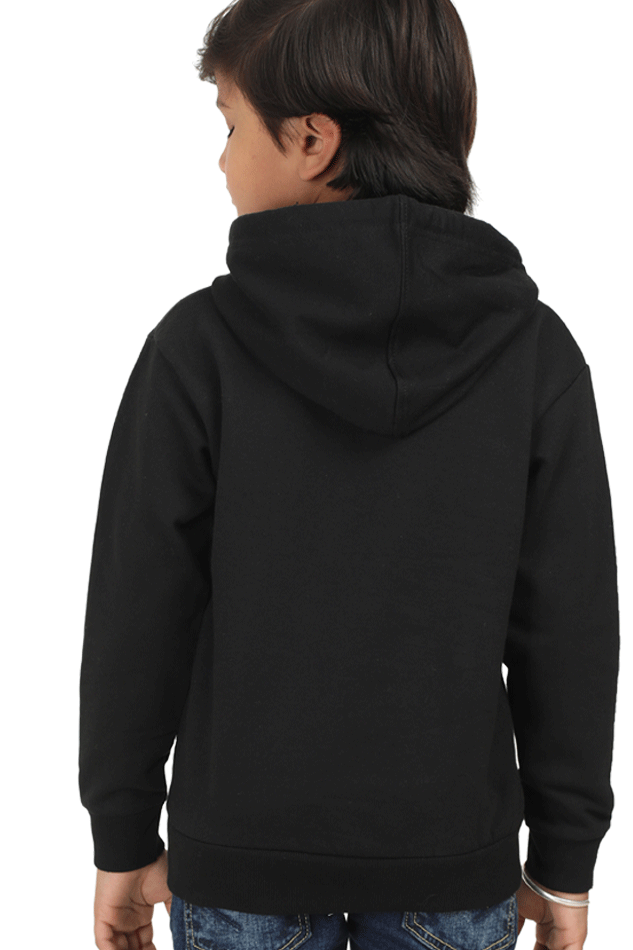 Kids Hooded SweatShirt Black qikink