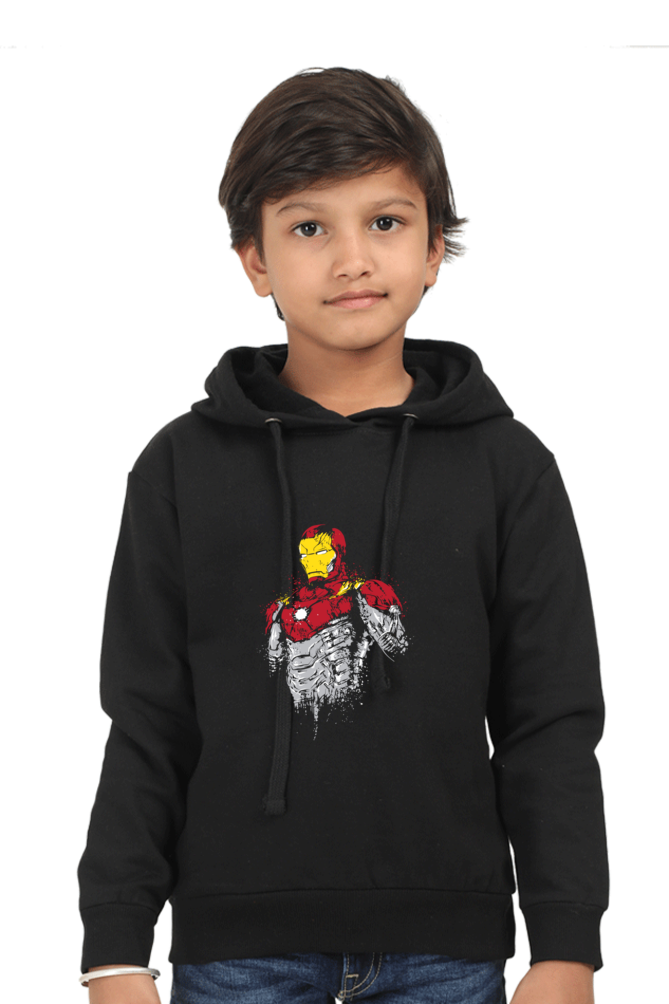 Kids Hooded SweatShirt Black qikink