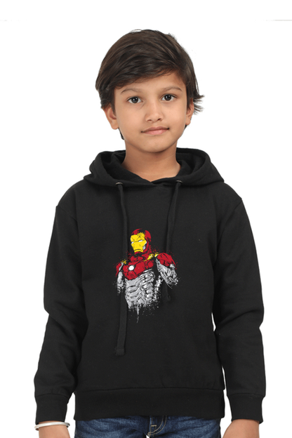 Kids Hooded SweatShirt Black qikink