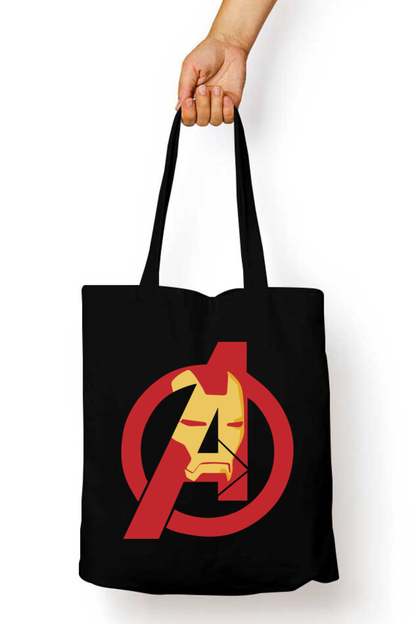 Unisex Tote Bag Zipper Black Standard Avengers qikink