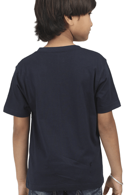 Boy Round Neck Half Sleeve Classic Navy Blue 11Yrs qikink