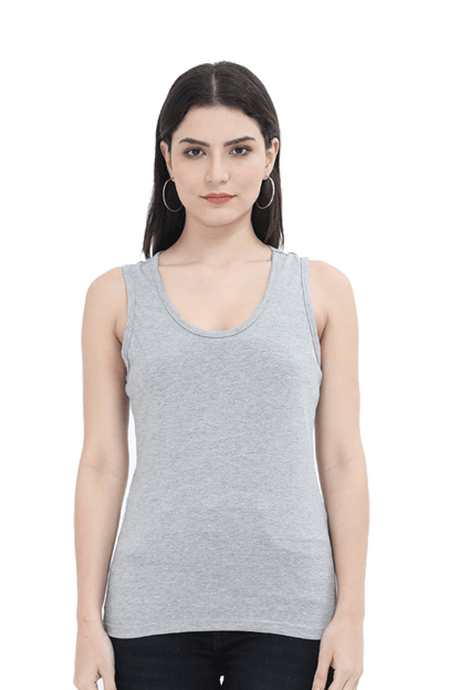 Female Tank Top Charcoal Melange qikink