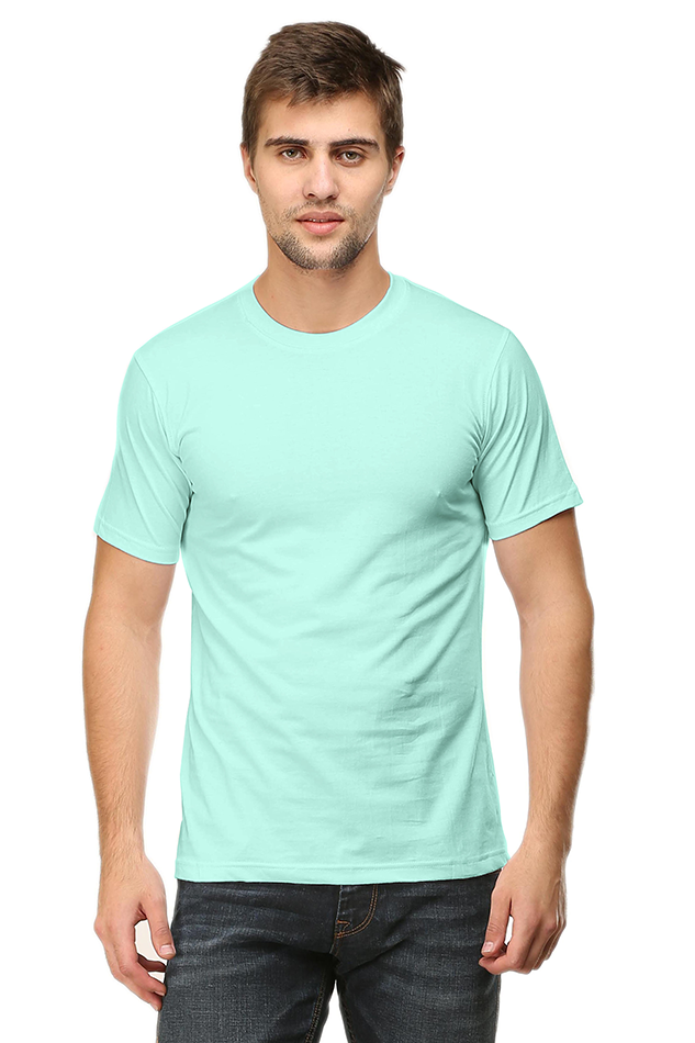 Mint Round Neck Half Sleeve T-Shirt Qikink